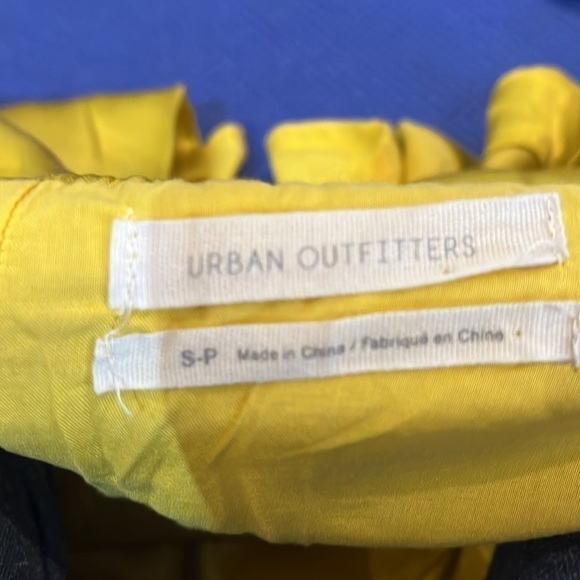 Urban Outfitters Mustard Satin Off-Shoulder Blouse Small - Picture 10 of 11